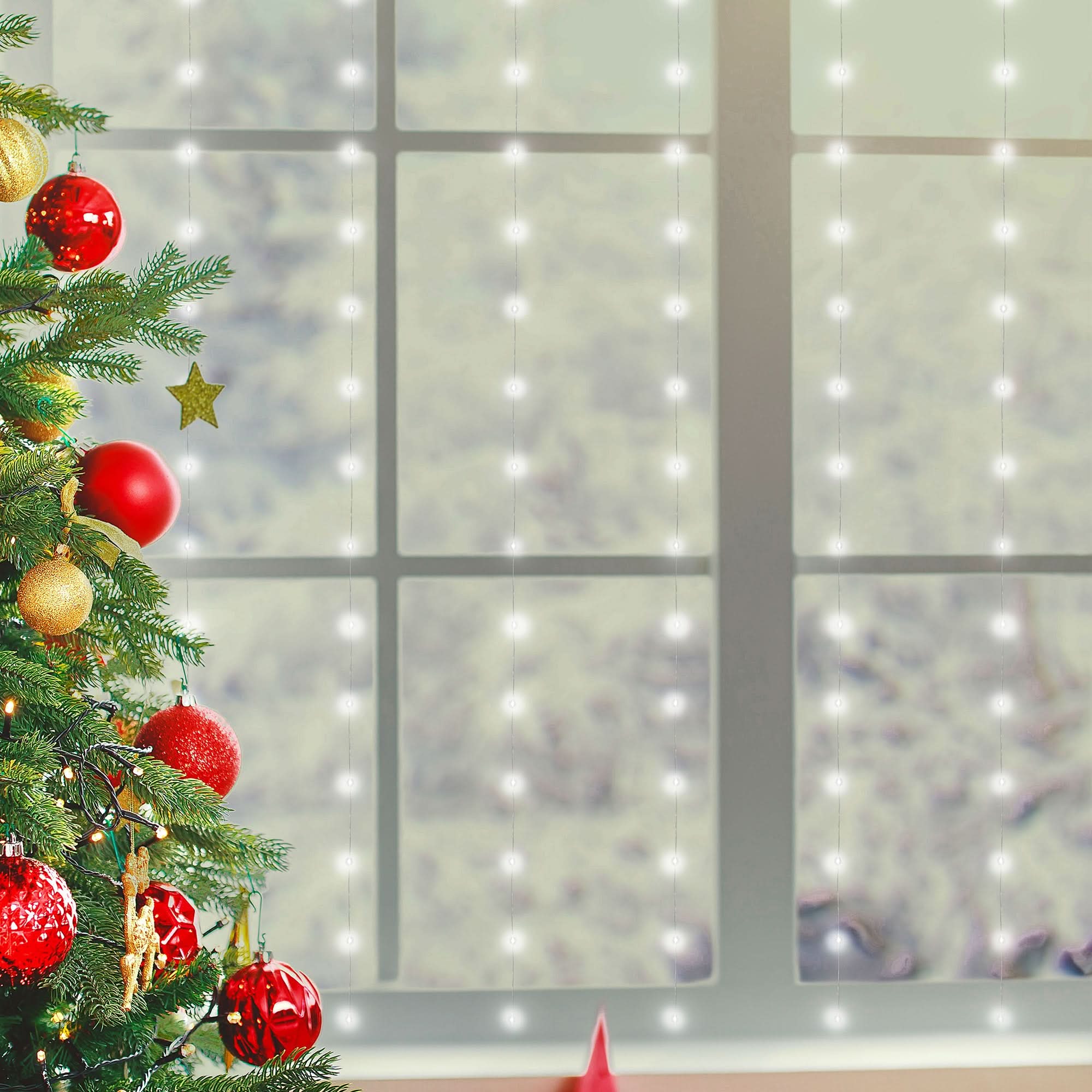 Perdea Lumini Home Zep 200 microLED Alb Rece 3x2m 8 Programe cu Telecomanda Timer USB