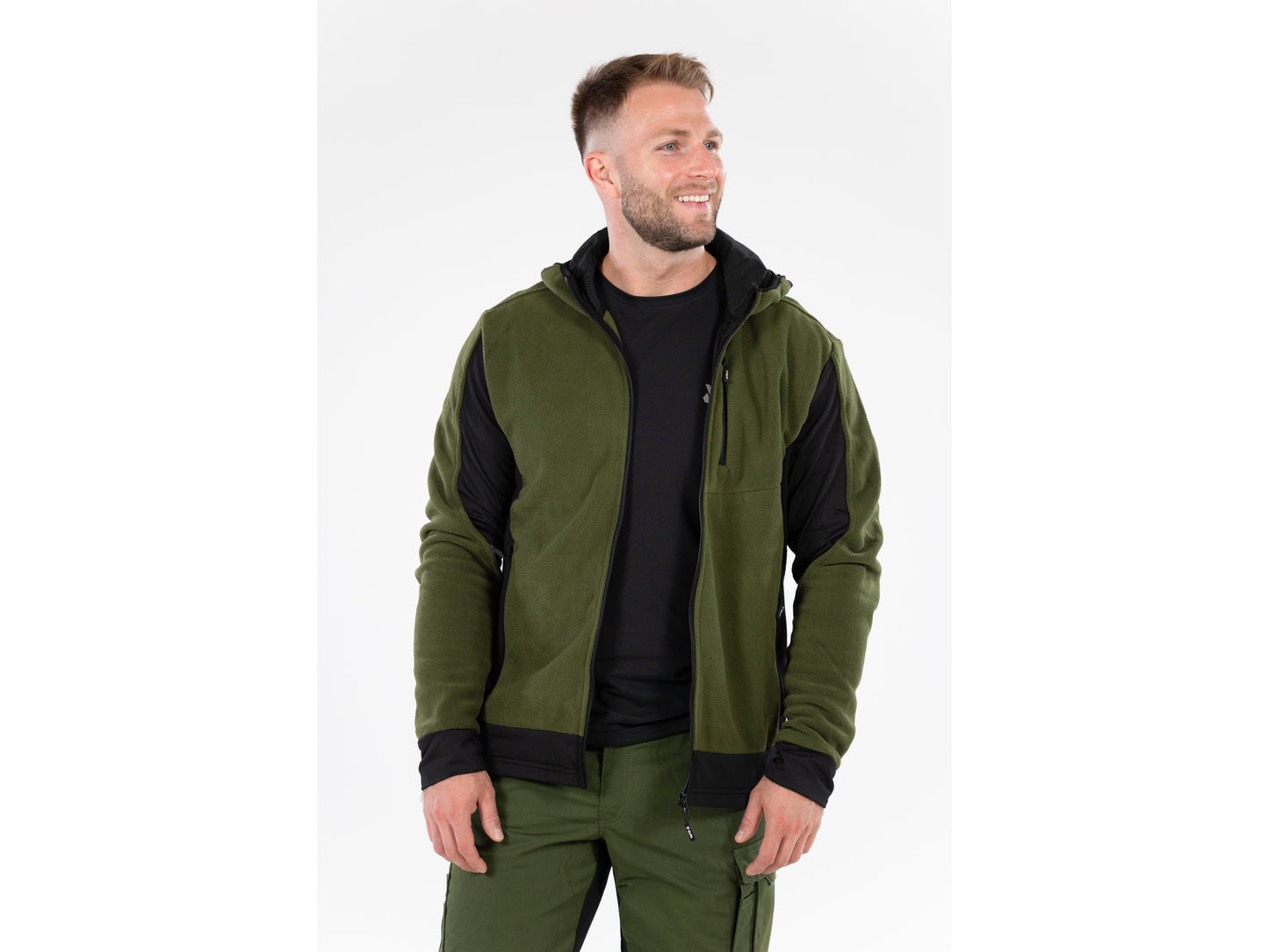 JACHETA FLEECE CU GLUGA SARNA VERDE L