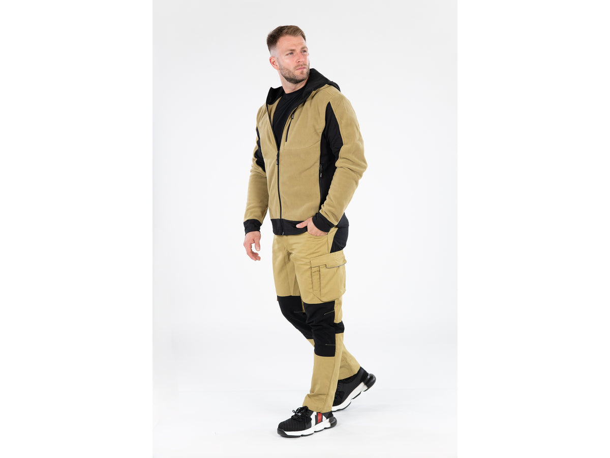JACHETA FLEECE CU GLUGA SARNA KAKI S