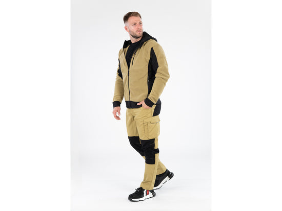 JACHETA FLEECE CU GLUGA SARNA KAKI S