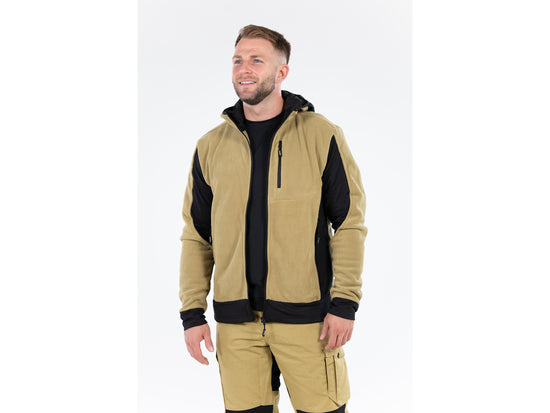 JACHETA FLEECE CU GLUGA SARNA KAKI 2XL