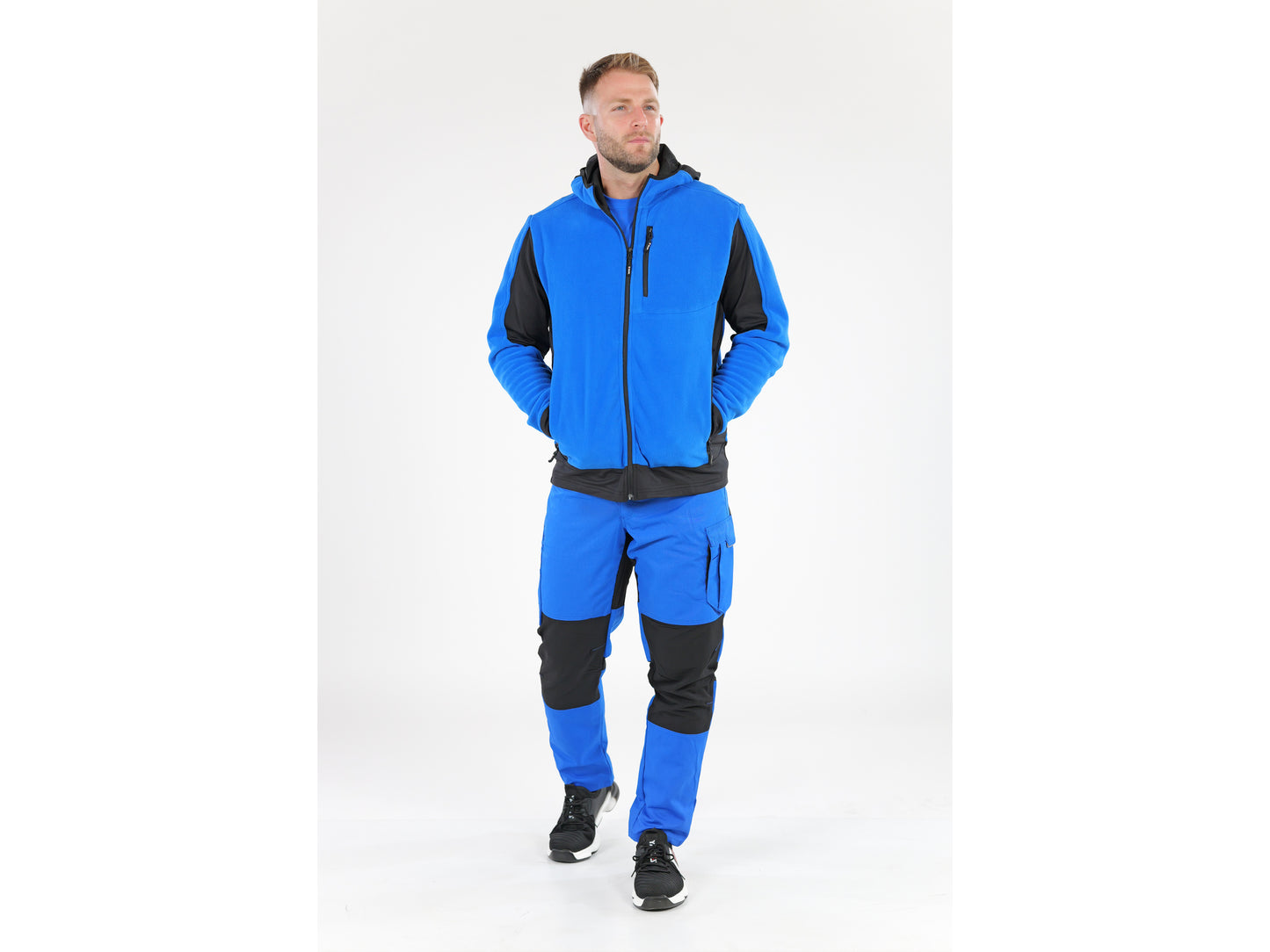 JACHETA FLEECE GLUGA SARNA ALBASTRA 3XL