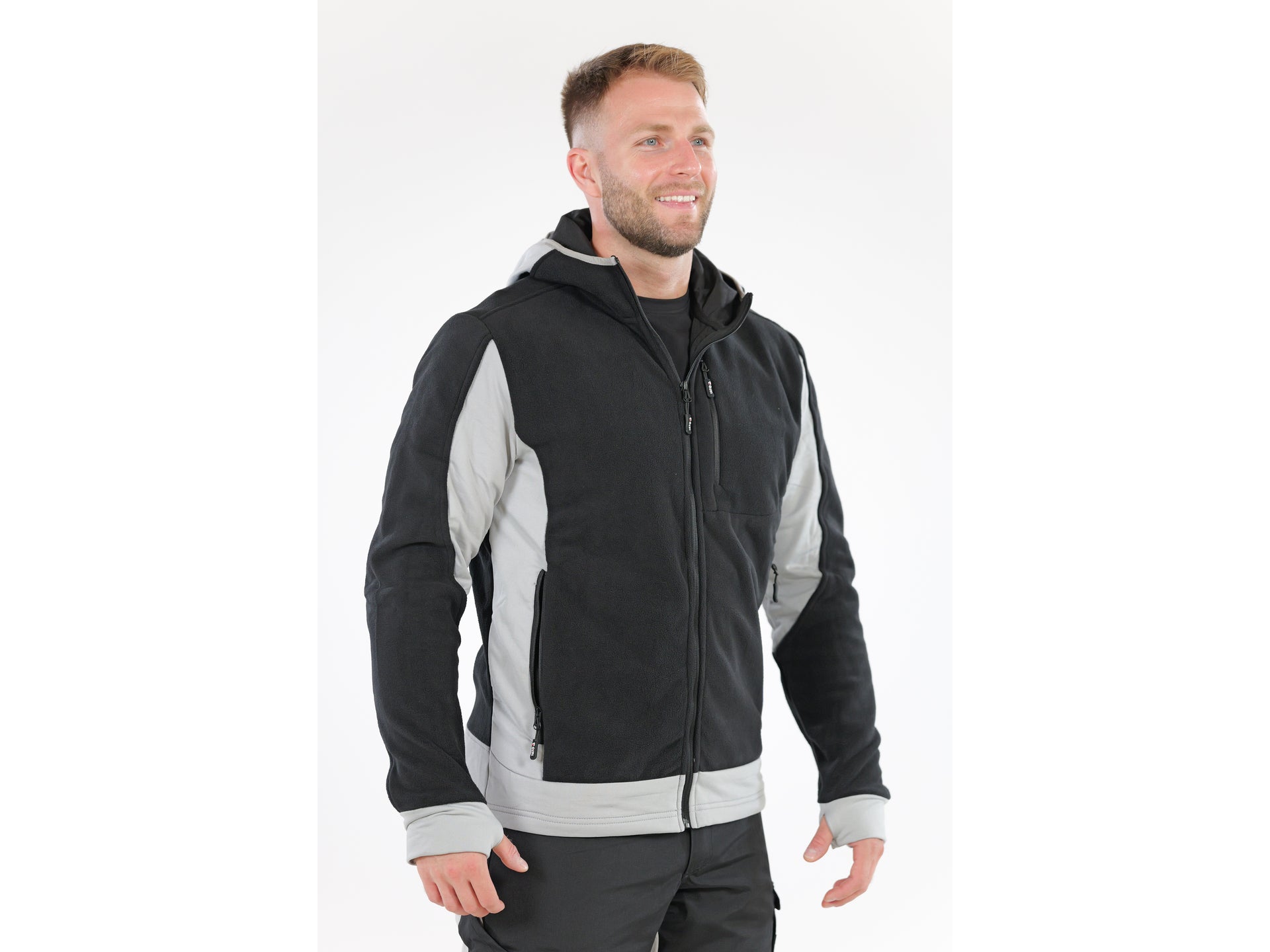 JACHETA FLEECE CU GLUGA SARNA NEAGRU 2XL
