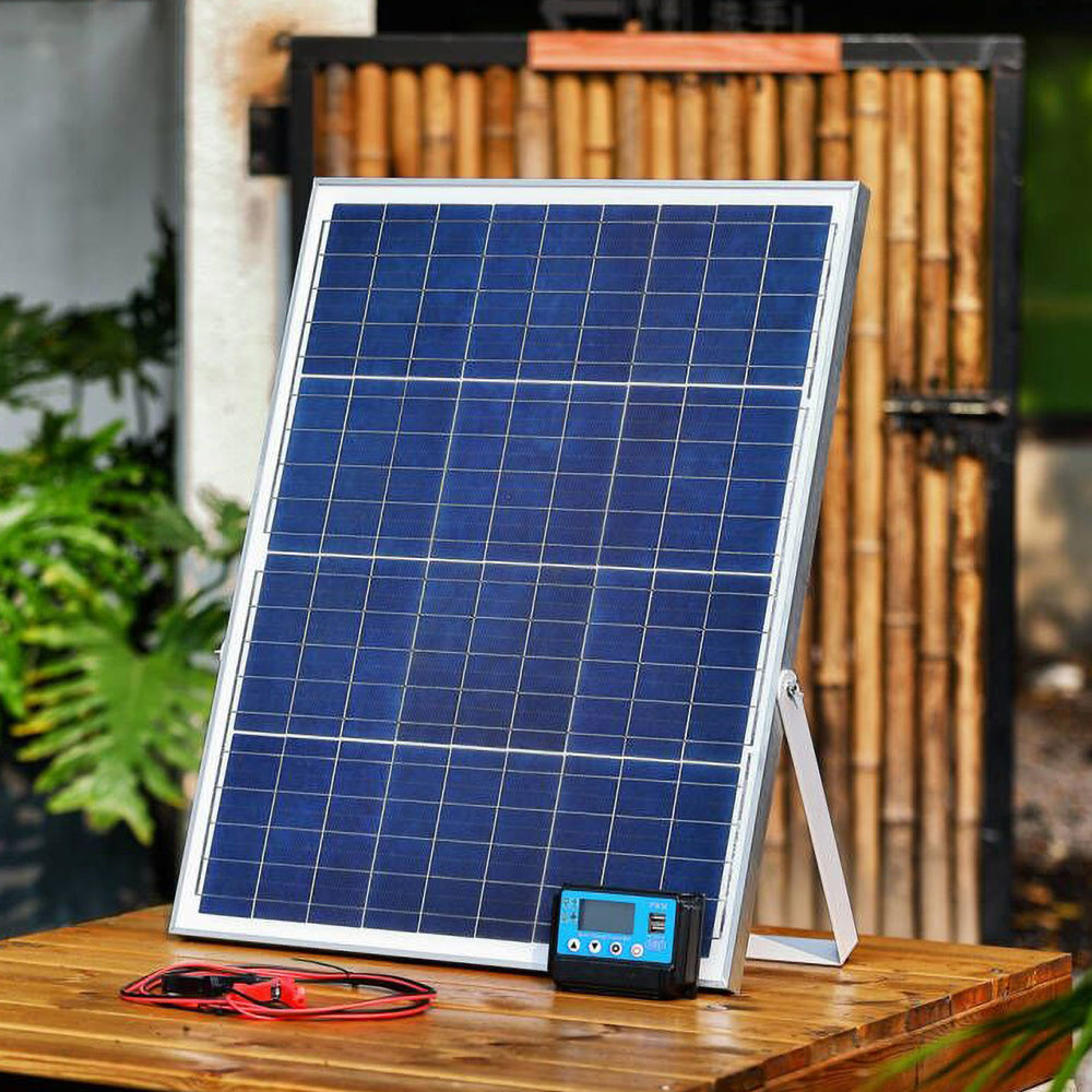 Panou fotovoltaic policristalin ZEP 50W 18V cu controller incarcare, kit solar off-grid