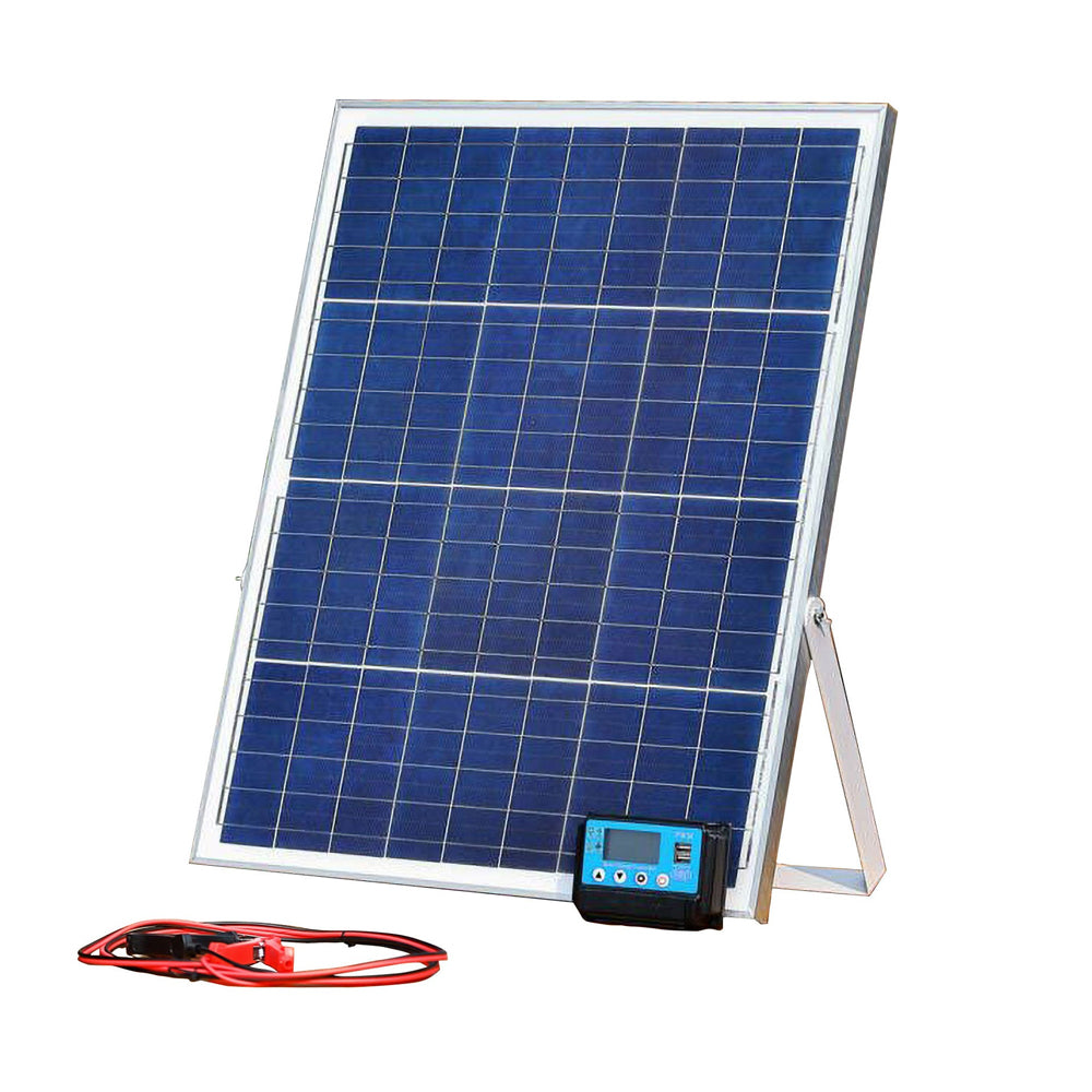 Panou fotovoltaic policristalin ZEP 50W 18V cu controller incarcare, kit solar off-grid