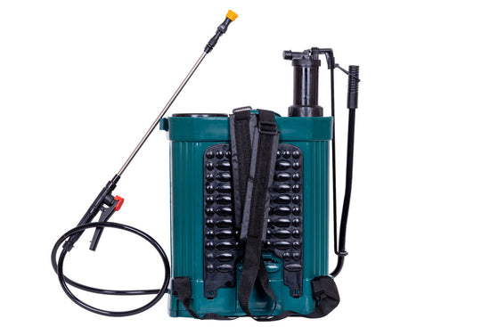 Pompa de stropit PROFESIONALA Gospodarul Profesionist 16L, 2 in 1 – electrica cu baterie + actionare manuala, lance inox, 3 duze incluse