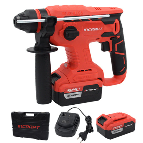 Ciocan rotopercutor cu acumulator 20V Incraft HK-20V 2J SDS+ motor fara perii 5Ah