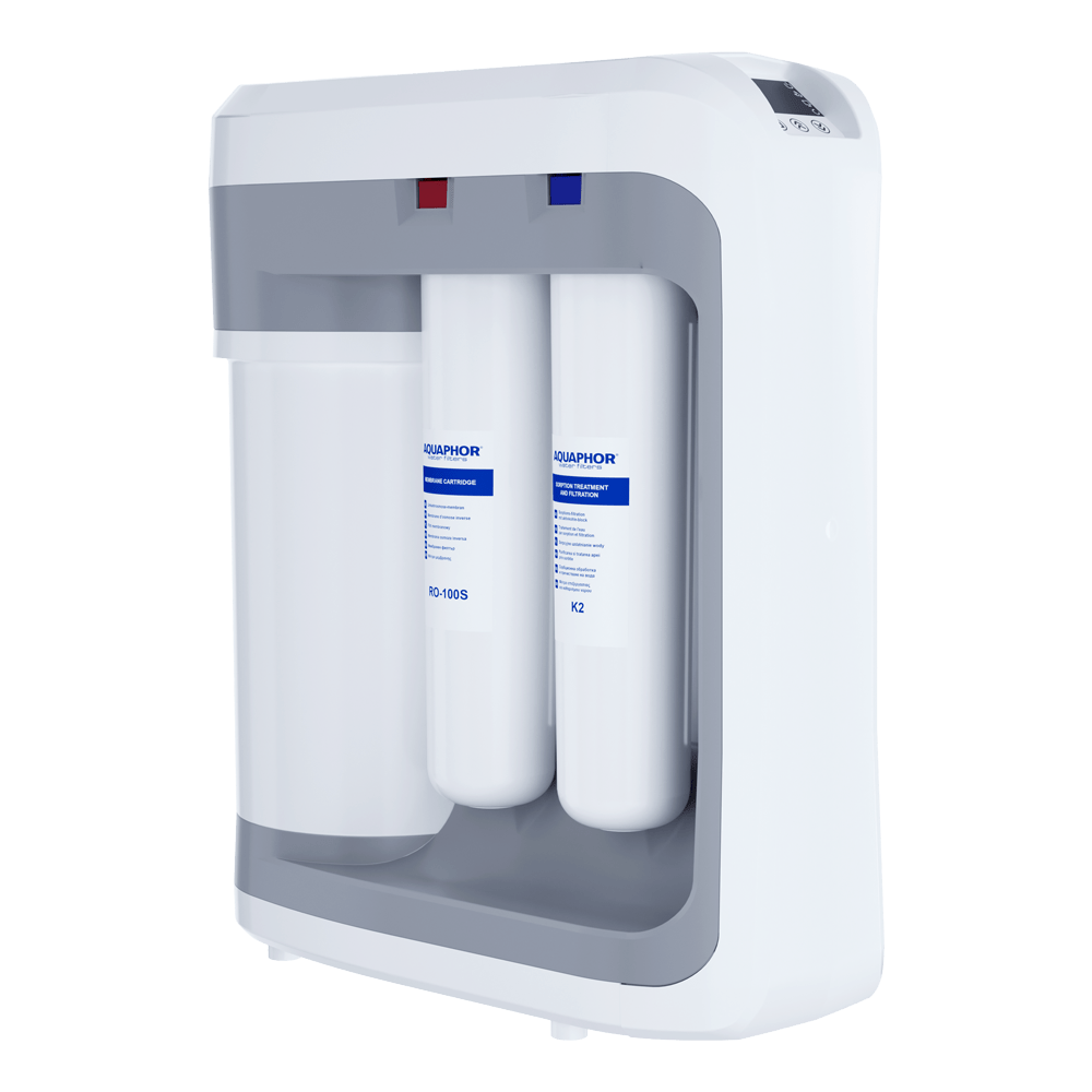 Aparat de filtrare apa cu osmoza inversa Aquaphor RO-202S, 4 filtre, rezervor 5L, pompa presiune integrata, 100 GPD