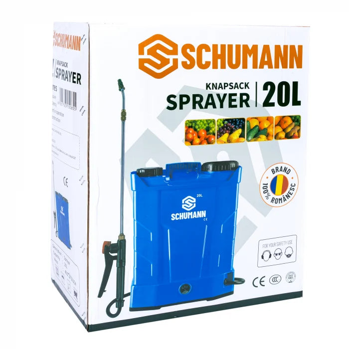 Pompa de stropit electrica, Schumann 20 L, acumulator, 6 BAR, regulator, 5 duze de stropire incluse