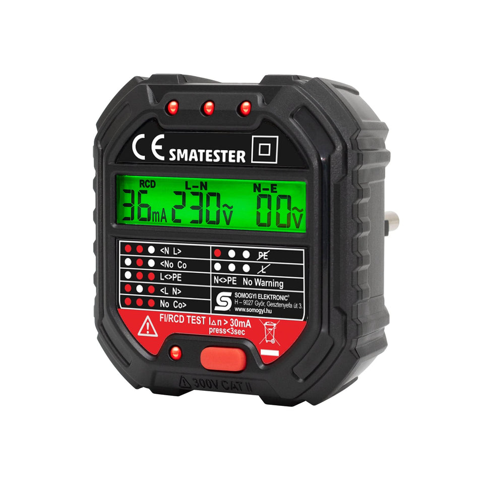 Tester Electric SMATESTER – Verificare Sigura si Rapida a Prizei si RCD