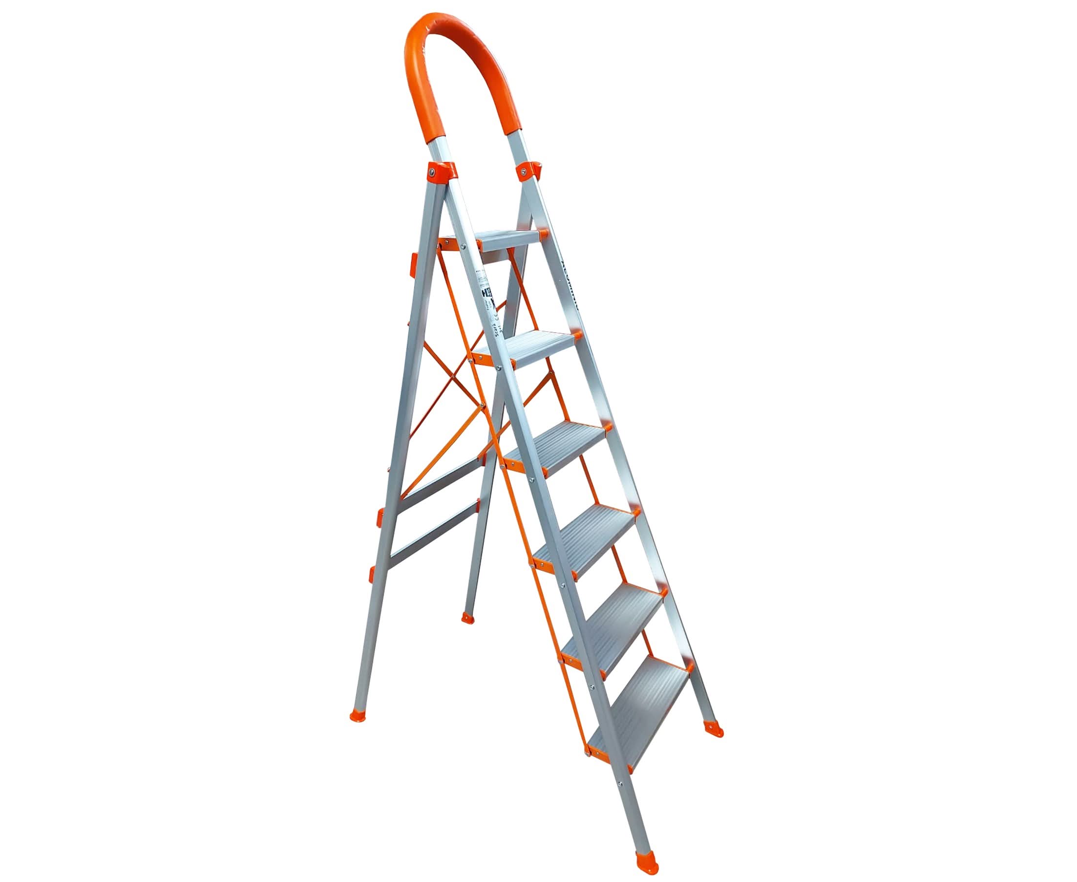 Scara pliabila aluminiu 6 trepte Broman, inaltime de lucru 147 cm, max. 125 kg