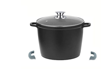 Oala cu capac, acoperire cu marmura, 28 cm / 10L, compatibila cu gaz, electric, ceramic, halogen, inductie
