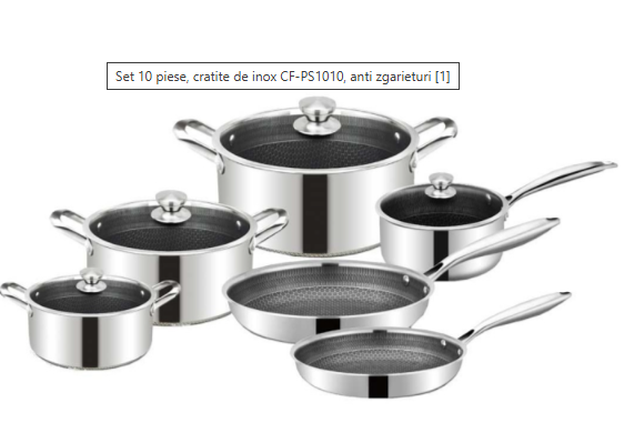 Set cratite si tigai 10 piese otel inoxidabil