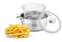Cratita inox cu capac 24 cm pentru prajit 6.5L