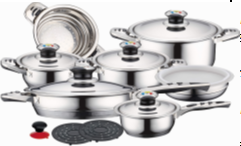 Set oale inox 9 straturi 16 piese