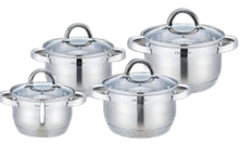 Set 8 piese oale cu capac din sticlă