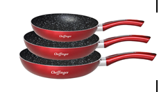 Set 3 tigai, acoperire cu marmura, 20-24-28 cm