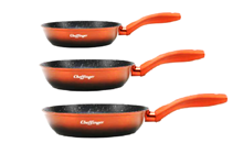 Set 3 tigai, acoperire cu marmura, 20-24-28 cm
