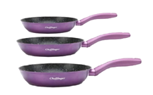 Set 3 tigai, acoperire cu marmura, 20-24-28 cm