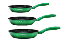 Set 3 tigai, acoperire cu marmura, 20-24-28 cm