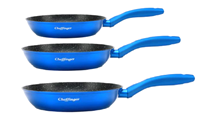 Set 3 tigai, acoperire cu marmura, 20-24-28 cm