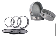 Set 3 forme, acoperire cu marmura, otel carbon, 24/26/28 cm