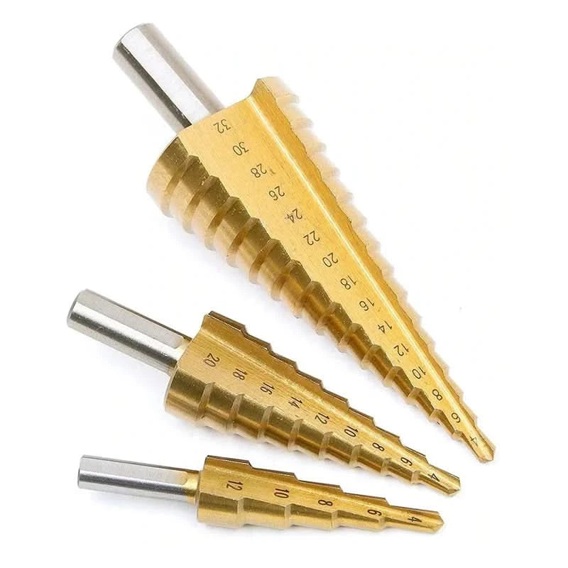 Set 3 burghie in trepte, 4-32 mm, pentru table, otel si plastic