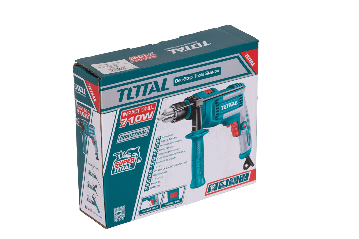 Masina de gaurit cu percutie TOTAL 710 W, 3000 rpm, control variabil viteza