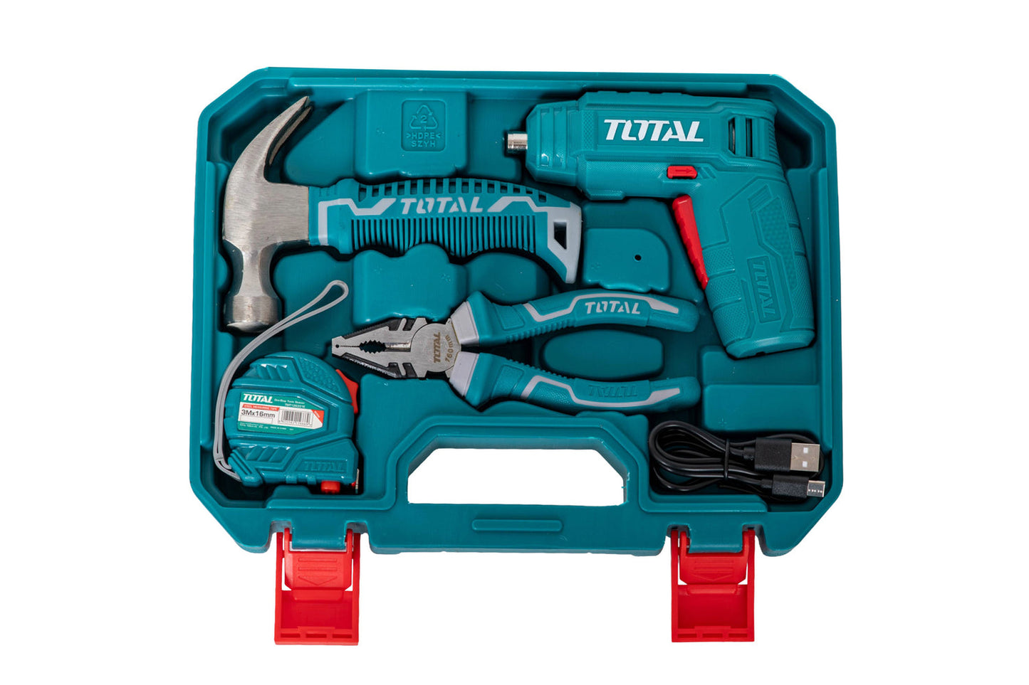 Trusa scule TOTAL 38 piese cu surubelnita electrica 4V USB-C
