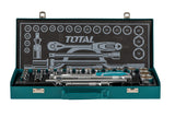 Trusa chei tubulare profesionala TOTAL Industrial 1/2", 24 piese, antrenor clichet