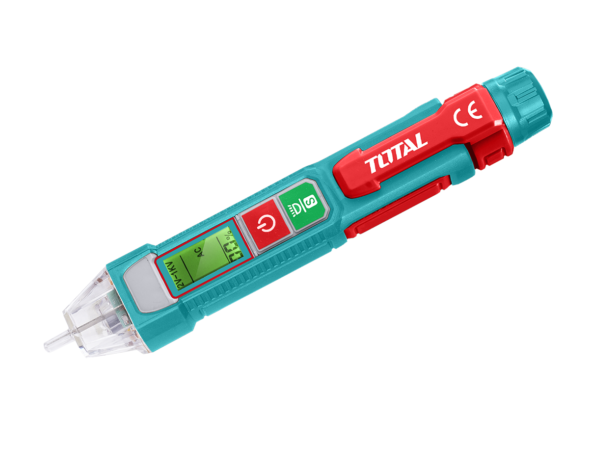 Detector tensiune TOTAL 12V–1000V AC, fara contact, LED, alarma sonora si luminoasa