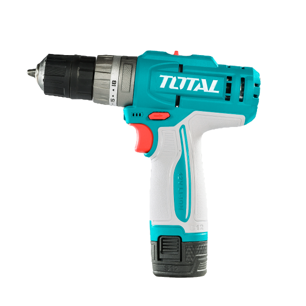 Masina de gaurit cu percutie TOTAL 12V, 20 Nm, 2 trepte viteza, 2 baterii 1.5Ah, fara incarcator