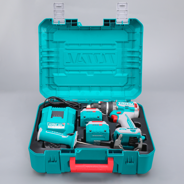 Masina de gaurit cu percutie TOTAL 20V, brushless, 166 Nm, 2 acumulatori 5.0Ah, incarcator inclus