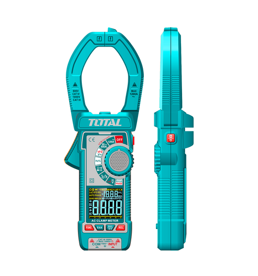 Clampmetru digital TOTAL – True RMS, 6000 count, masurare AC/DC, ecran color, temperatura -40°C ~ 1000°C