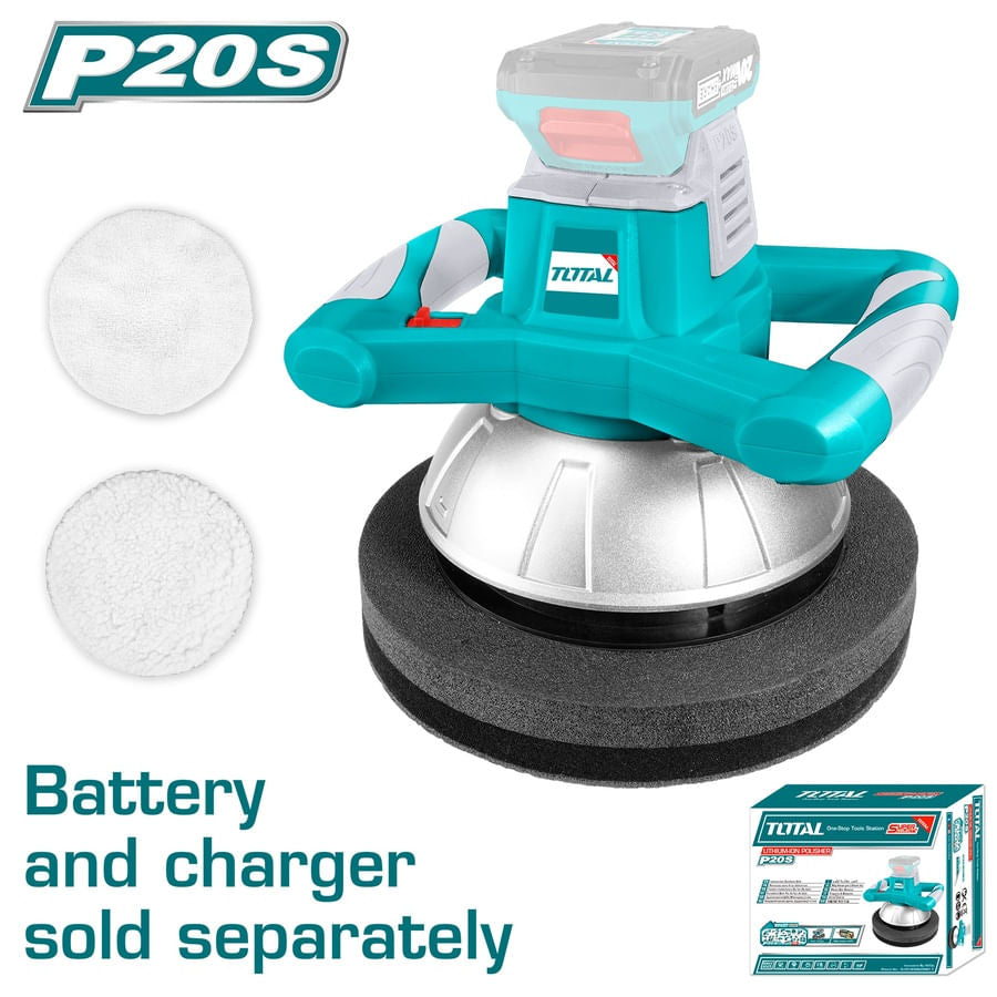 Masina de polisat profesionala TOTAL 20V, 254 mm, 2500 rpm – fara acumulator si incarcator