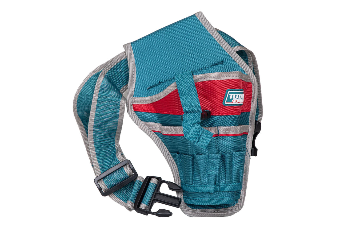 Set transport unelte TOTAL 5 piese – rucsac, geanta, vesta, centura, suport bormasina