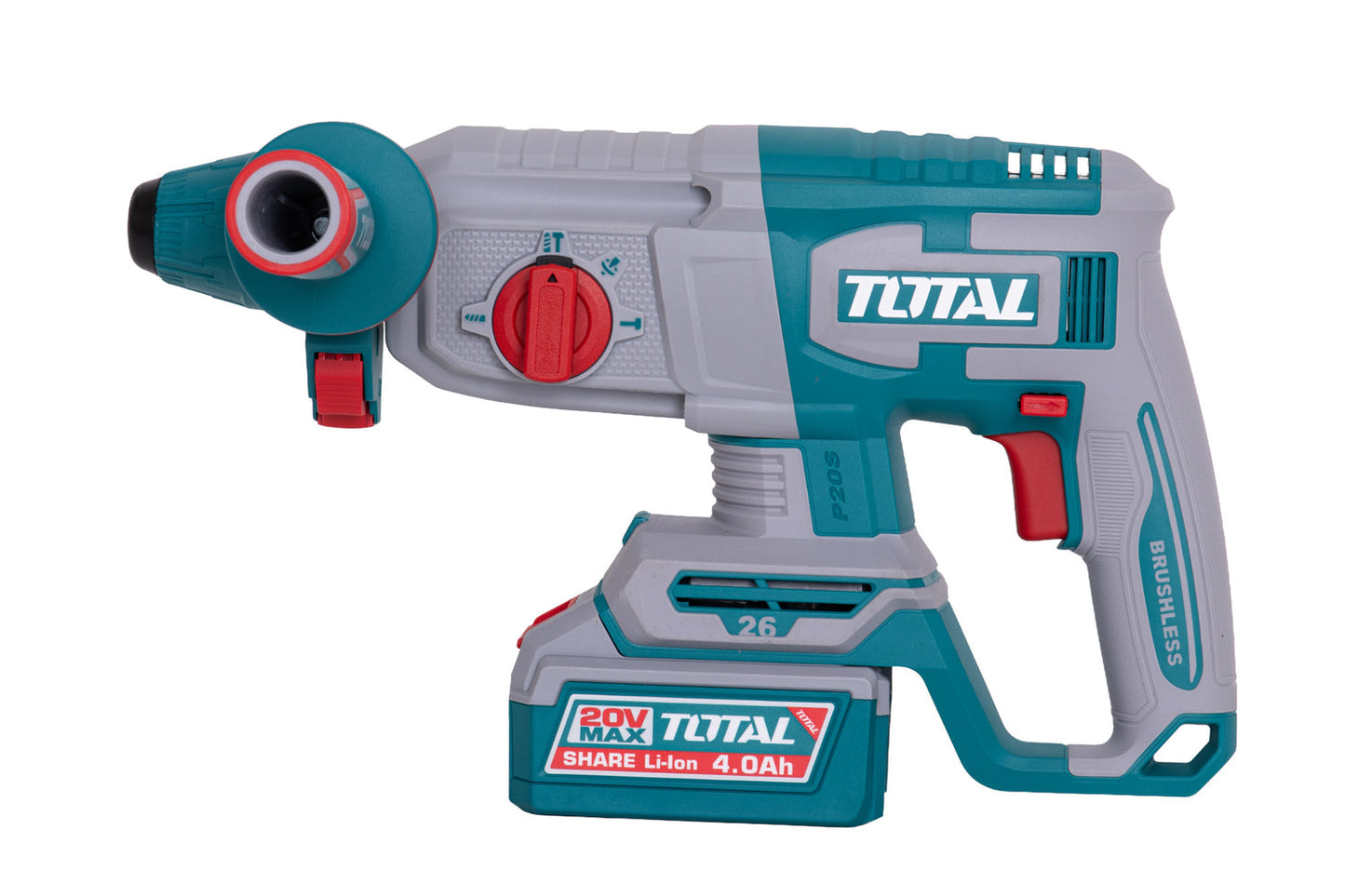 Kit Combo TOTAL 20V cu 9 unelte Brushless, 2 baterii 4Ah, incarcator si accesorii, geanta textila