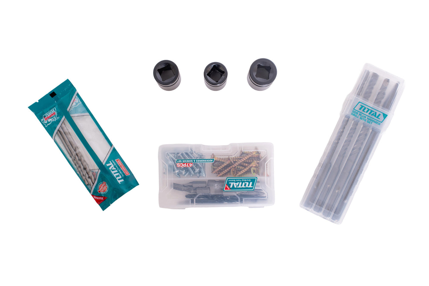 Kit Combo TOTAL 20V cu 9 unelte Brushless, 2 baterii 4Ah, incarcator si accesorii, geanta textila