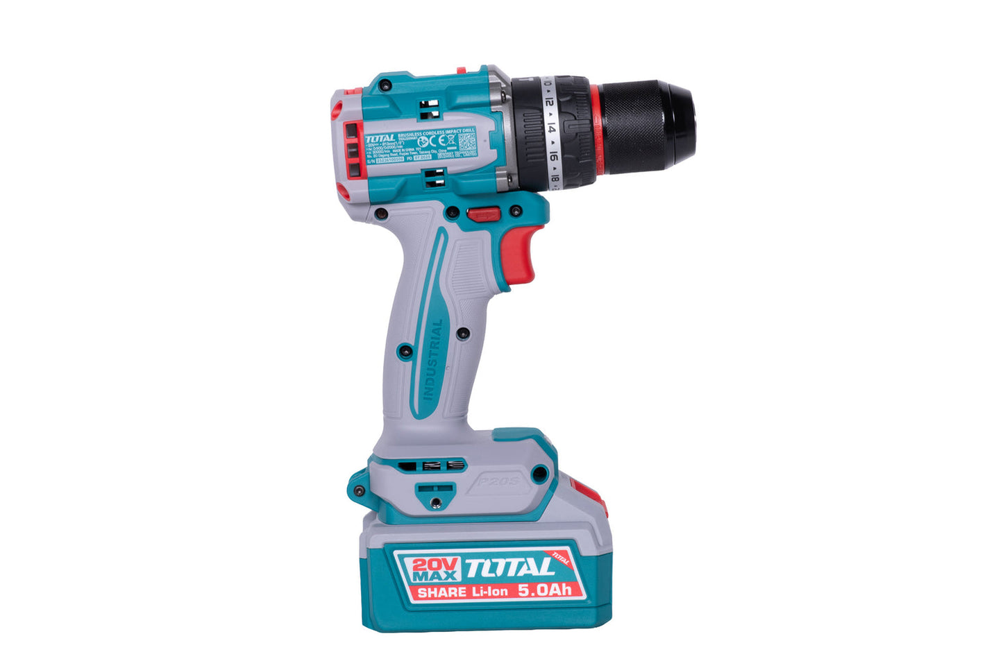 Kit Combo TOTAL 20V Brushless cu 3 unelte, 2 baterii 5.0Ah, incarcator si accesorii