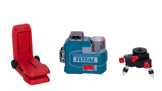 Kit combo TOTAL 16V cu masina de insurubat cu impact, nivela laser 3D si telemetru laser