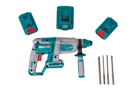 Ciocan rotopercutor TOTAL 20V, 2.5J, SDS Plus, acumulator si incarcator incluse
