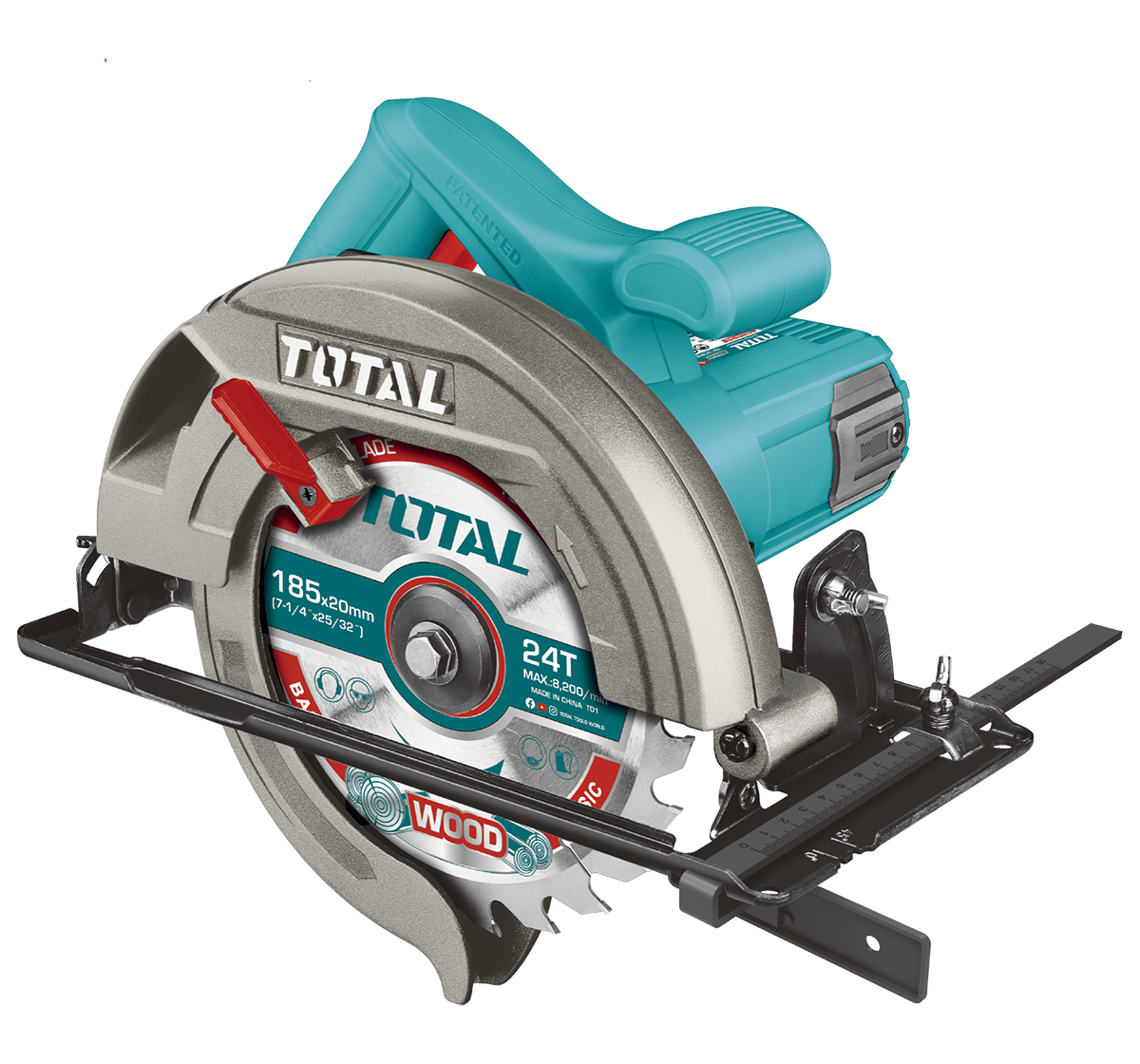 Fierastrau circular TOTAL Industrial 1400 W, disc 185 mm, 4800 rpm