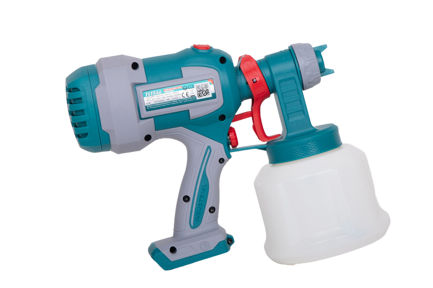 Pistol de vopsit TOTAL 20V Li-Ion, rezervor 1000 ml, debit 800 ml/min (FARA acumulator si incarcator)
