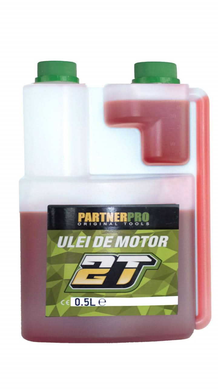 Ulei 2T Rosu cu dozator PARTNERPRO, 0.5L, SAE 20