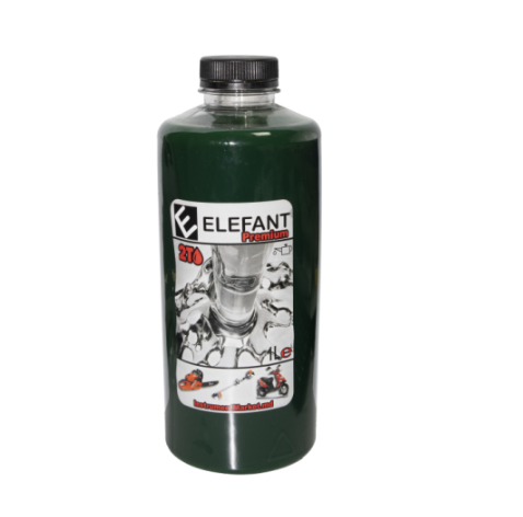 Ulei verde amestec ELEFANT, motoare 2 timpi, 1 L30 ml/l