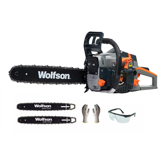 Drujba pe benzina WOLFSON STX-580, 52 cc, 2.6 CP, lama 40 cm, 2 lame + 2 lanturi – PROFESIONALA