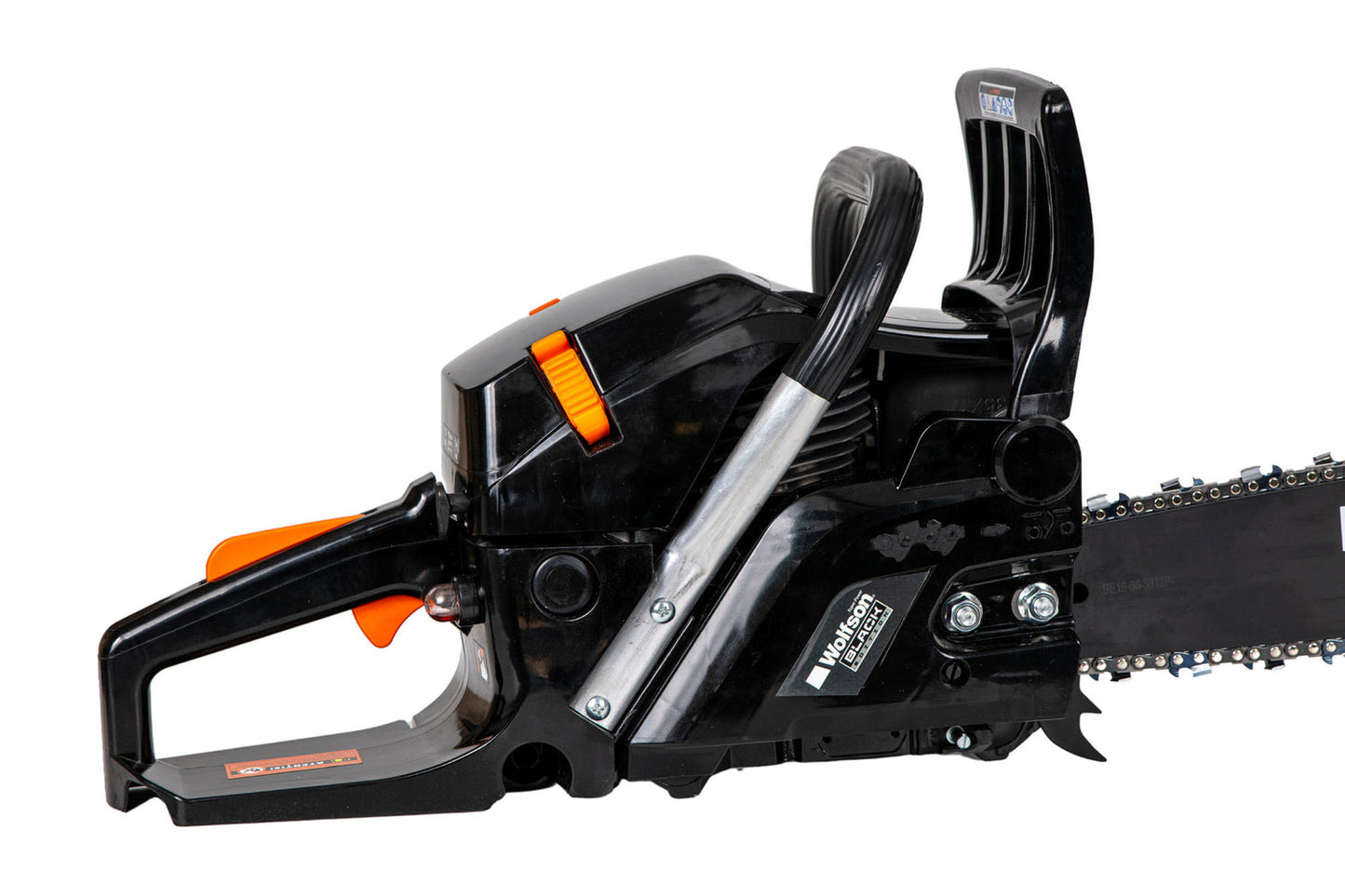 Drujba pe benzina WOLFSON Black Edition EURO 5, 52 cc, 3.1 CP, lama 40 cm, 33 dinti taietori, PROFESIONALA