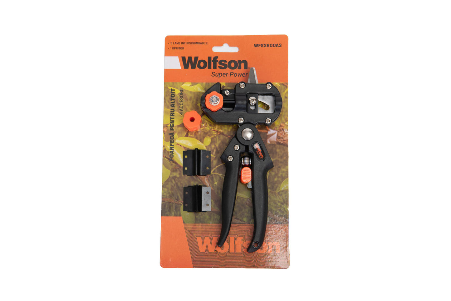 Foarfeca profesionala pentru altoit Wolfson, 4 accesorii incluse