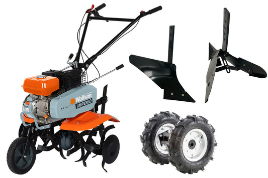 Motosapa profesionala Wolfson Imperio 8 CP, 212cc, 80 cm, 2+1 viteze, roti 4.00X8, plug si rarita