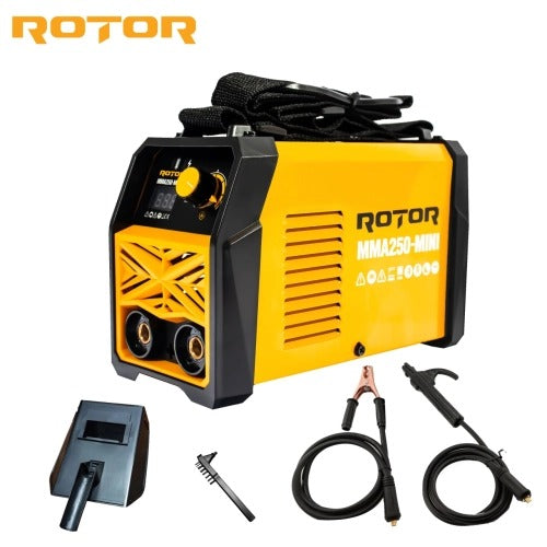 Aparat de Sudură Invertor ROTOR MMA250-MINI, 250A, 220-240V, Afișaj LCD, Interval 20-250A